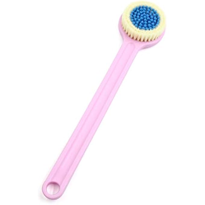 Ruilogod Pink Round Head Soft Bristle Plastic Body Brush Bath Shower Scrubber (id: 404 34a cb4 b78 30c - Image 1